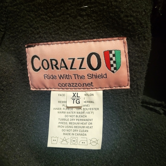 Corazzo Brezza Women’s Black Motorcycle Jacket Zip Up Water/Wind Resistant Sz XL - Picture 3 of 8